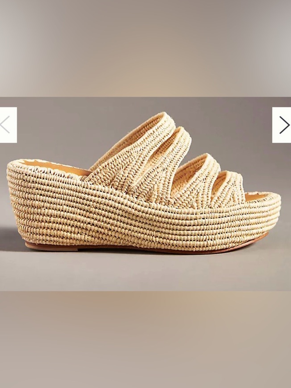 New Carrie Forbes Woven Raffia Platform Sandal in Natural - Women’s 41